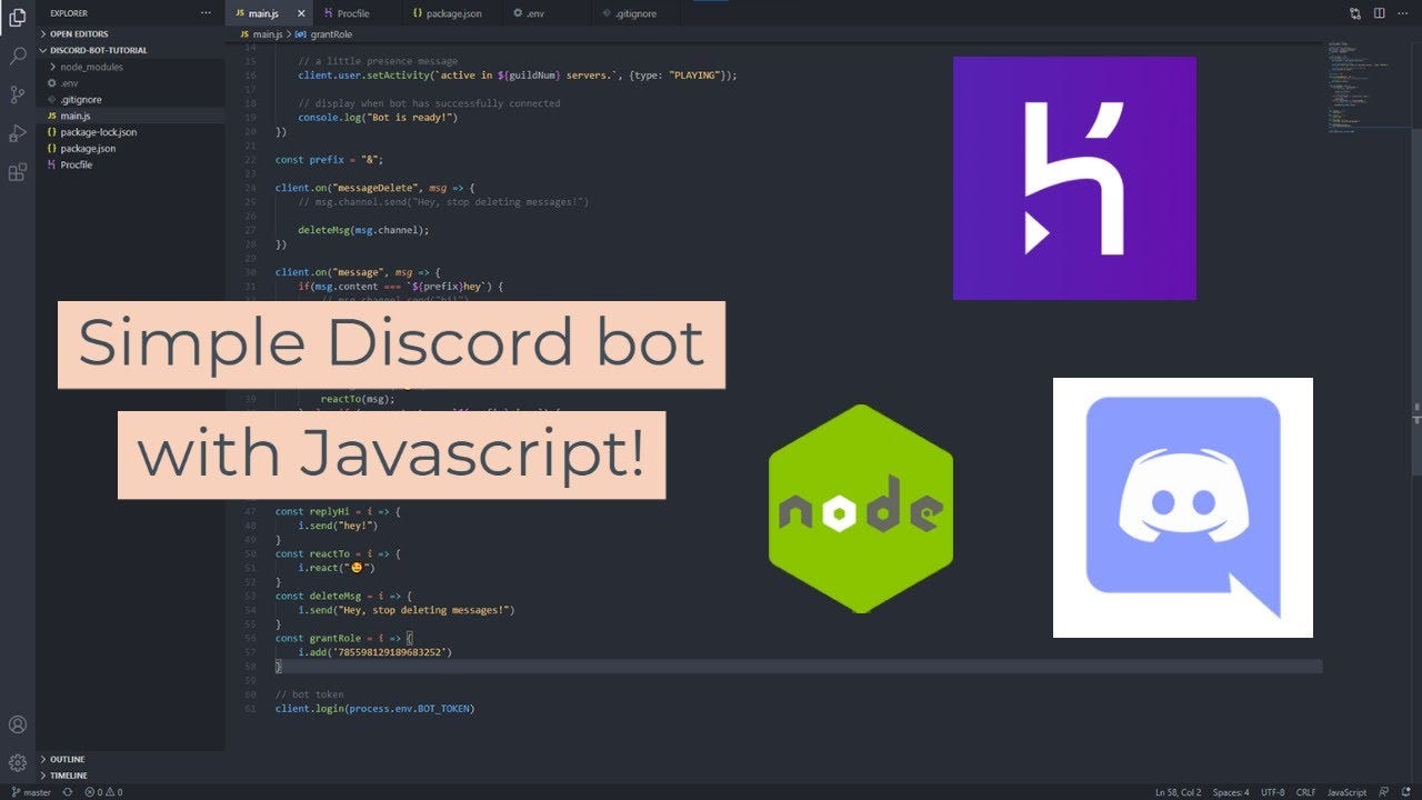 Creating a Discord bot with JavaScript and hosting it