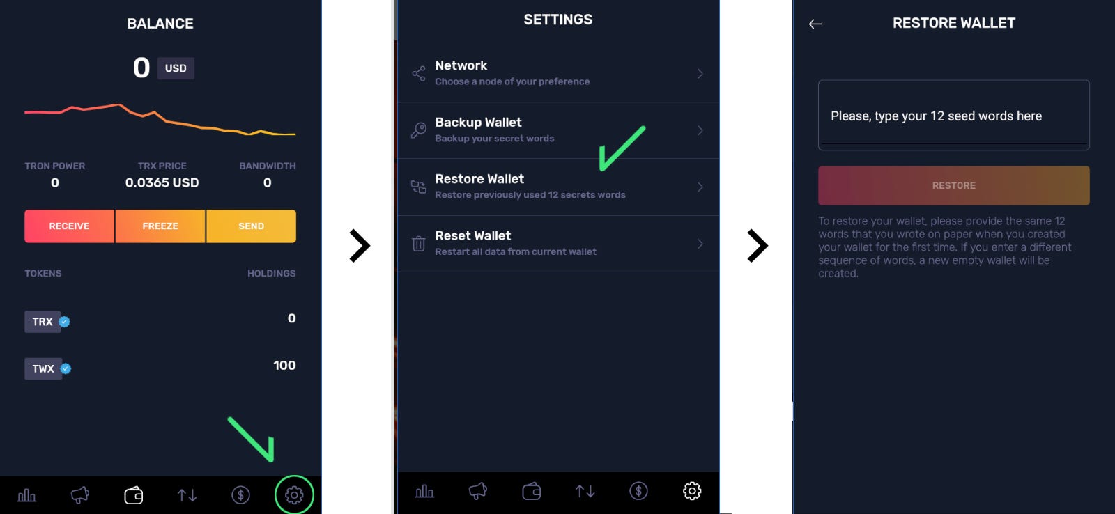 How to TronWallet Tutorial. Step by step into how to use TronWallet… | by  Carlos Navarrete | Getty/IO Blog - The Blockchain Company