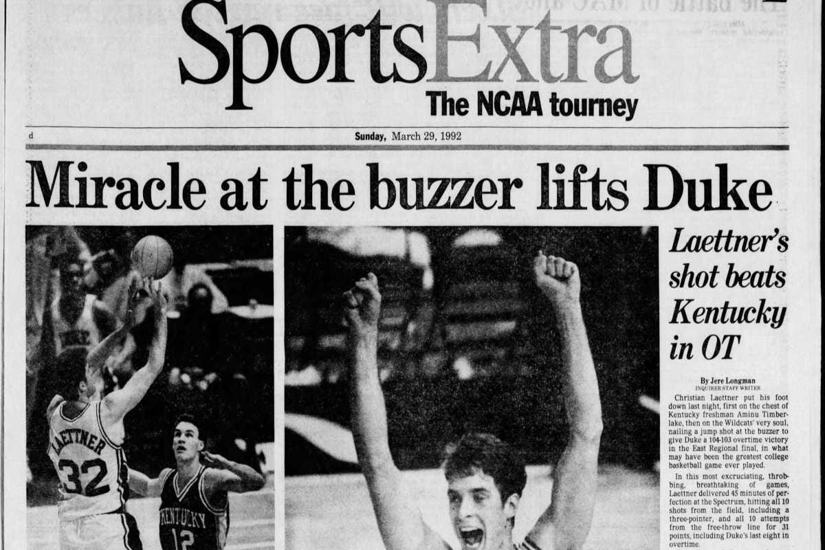 Remembering Christian Laettner's epic NCAA tournament buzzer
