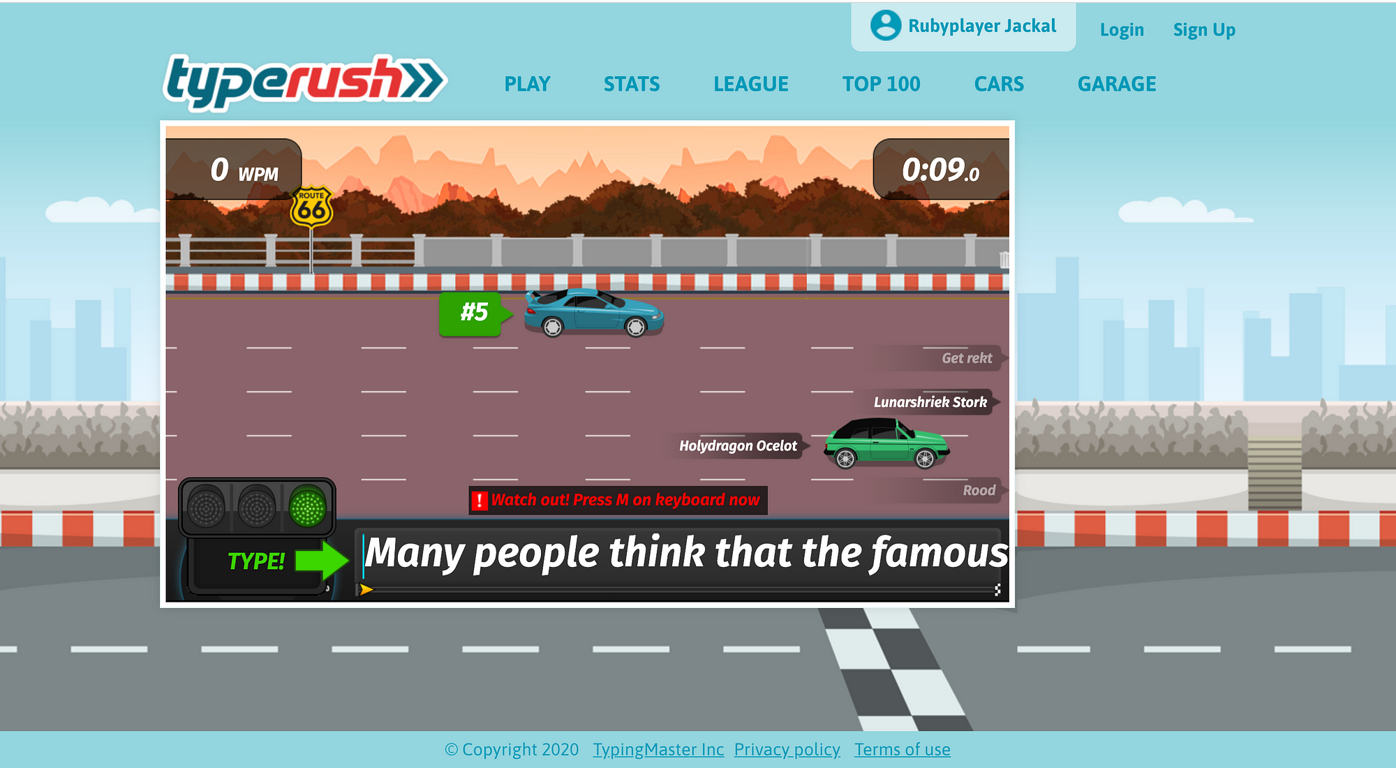 Road Rush - Typing Games