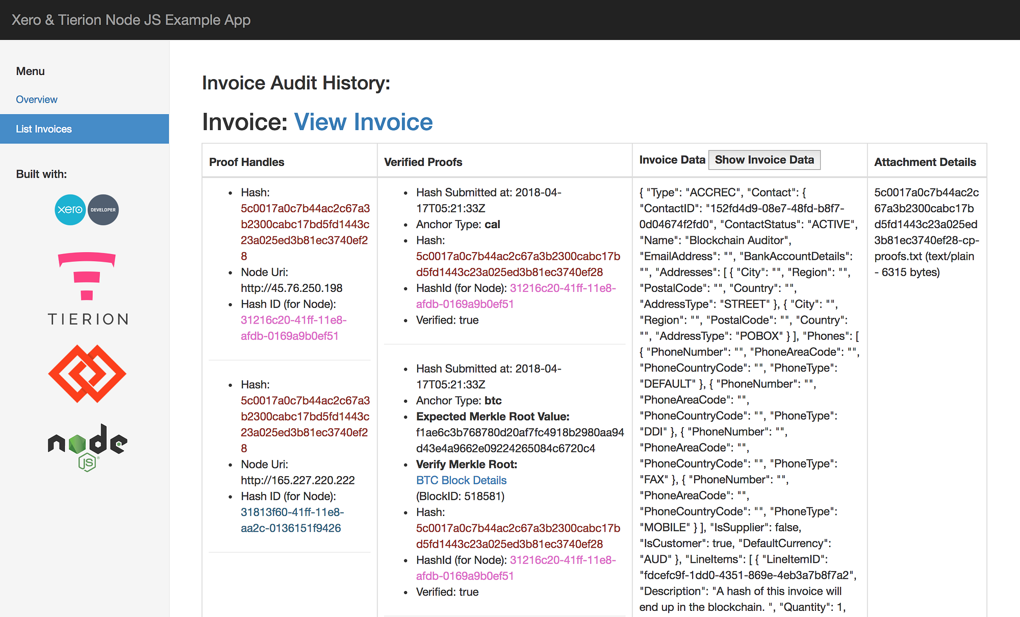 Creating an immutable audit trail on the blockchain with Xero & Tierion |  by Riley James | Xero Developer