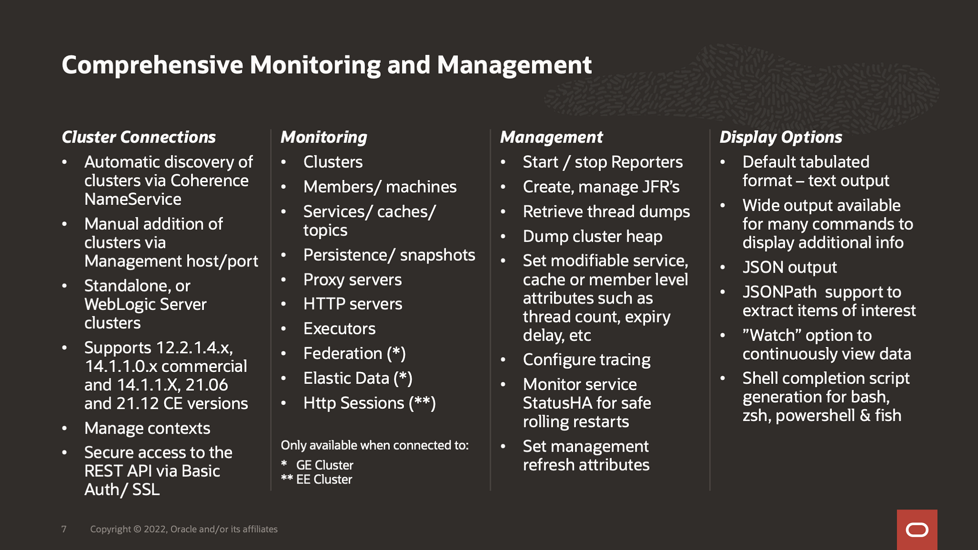 Coherence*Web Session Management Features