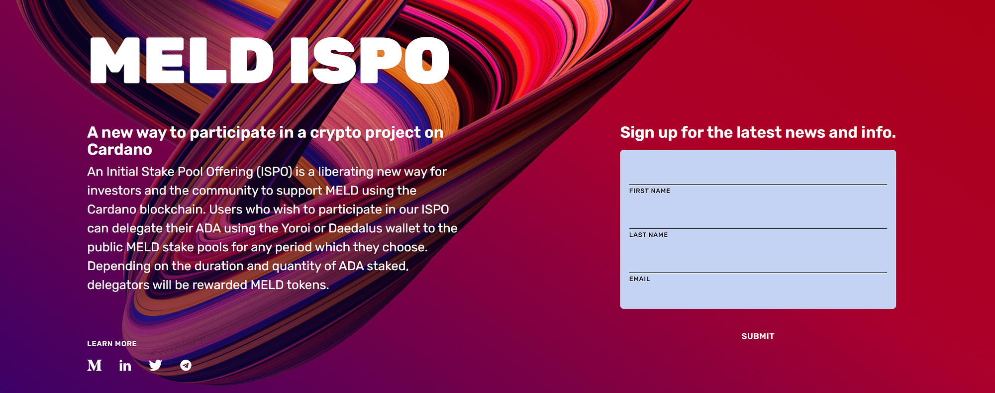 MELD — Initial Stake Pool Offering | by Stuart | MELD | Medium