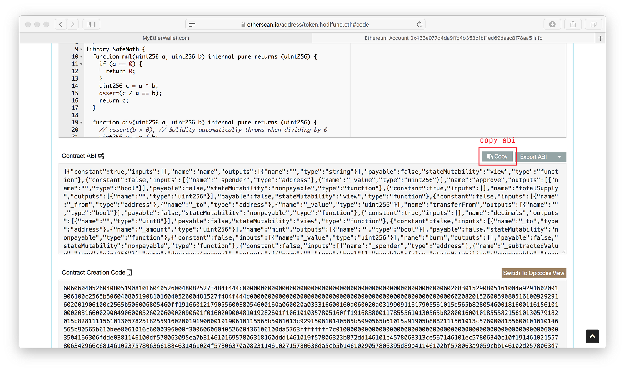 How to burn tokens with MEW. Open the token contract on Etherscan… | by  HODL50 index crypto fund | Medium