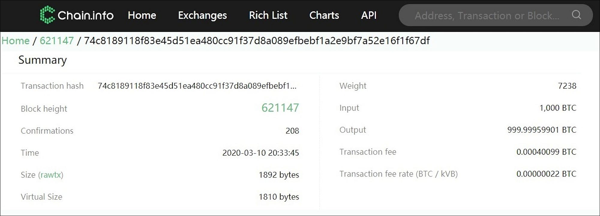 1,000 BTC HODLed for 10 Years Suddenly Transferred to Exchanges | by  Chain.Info | Medium
