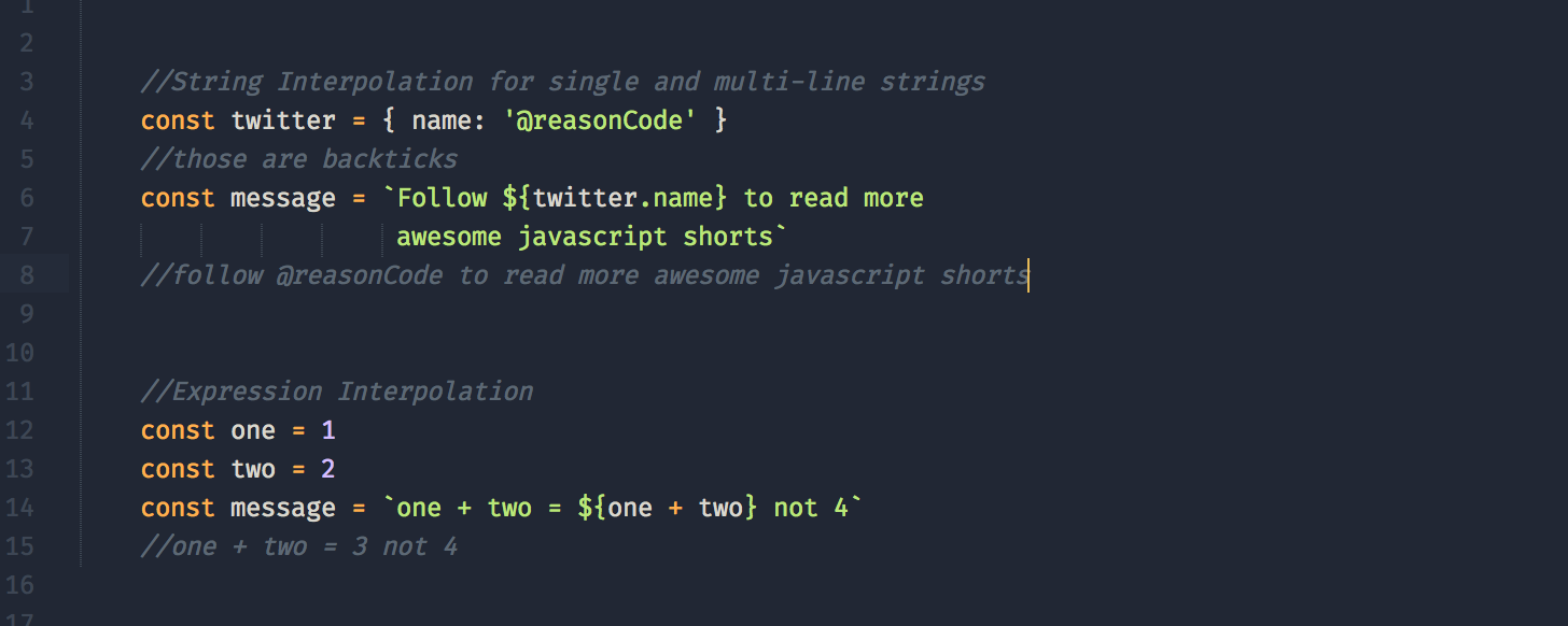 Javascript Shorts #1 — ES6 Template Literals(Strings) | by Ben Garrison |  Medium