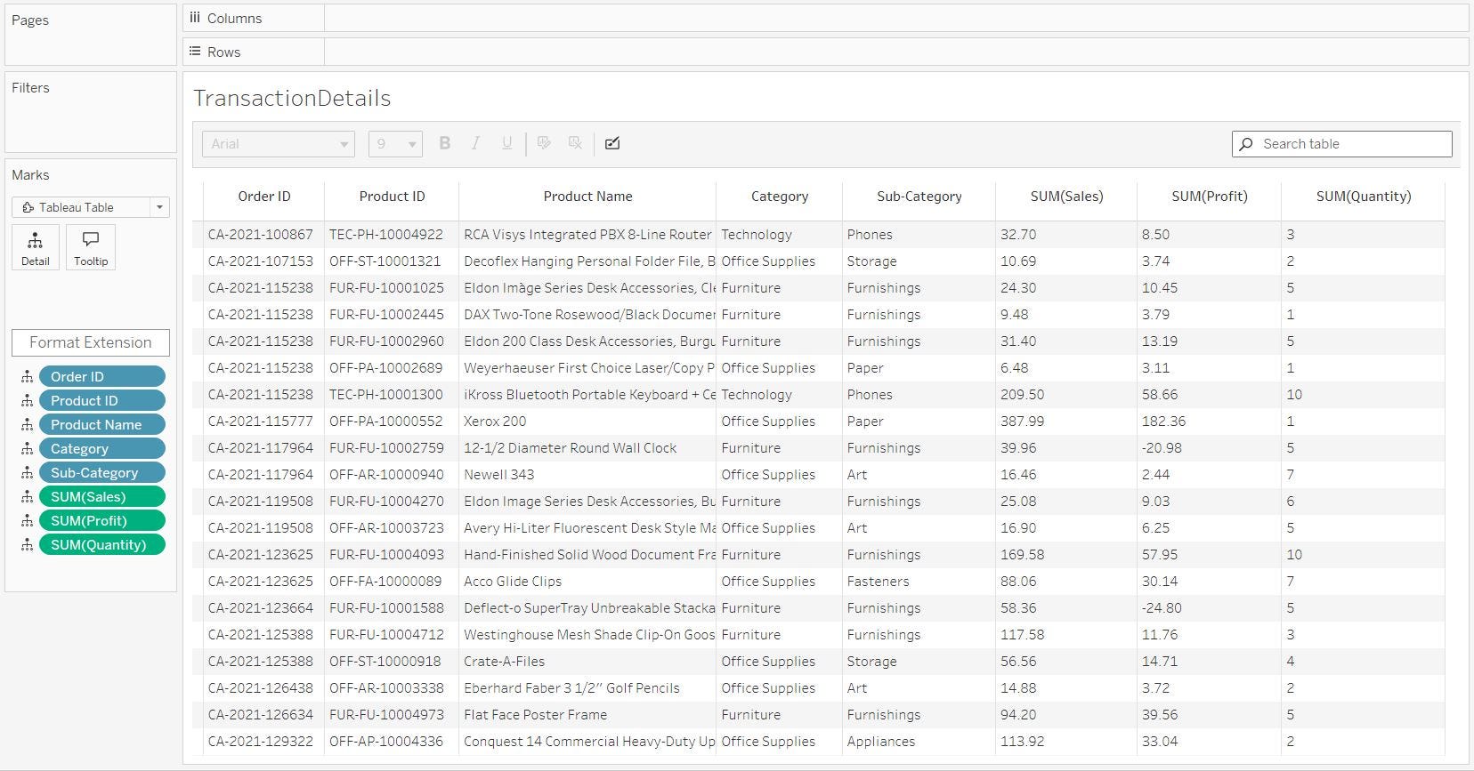 Working with the Table Viz Extension in Tableau Desktop 2024.3