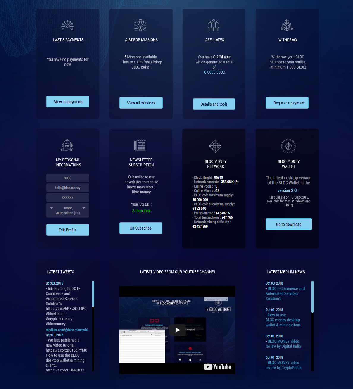 Introducing innovative dashboard for BLOC.money cryptocurrency | by BLOC. money | Medium