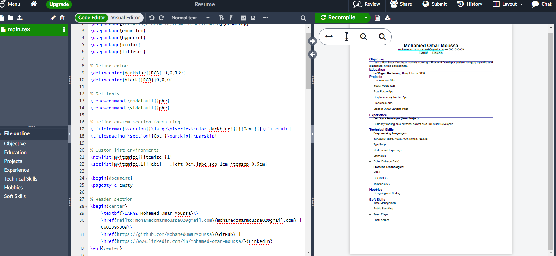 Creating a Resume with ChatGPT and Overleaf in 30 Seconds | by Mohamed O.M.  | Medium