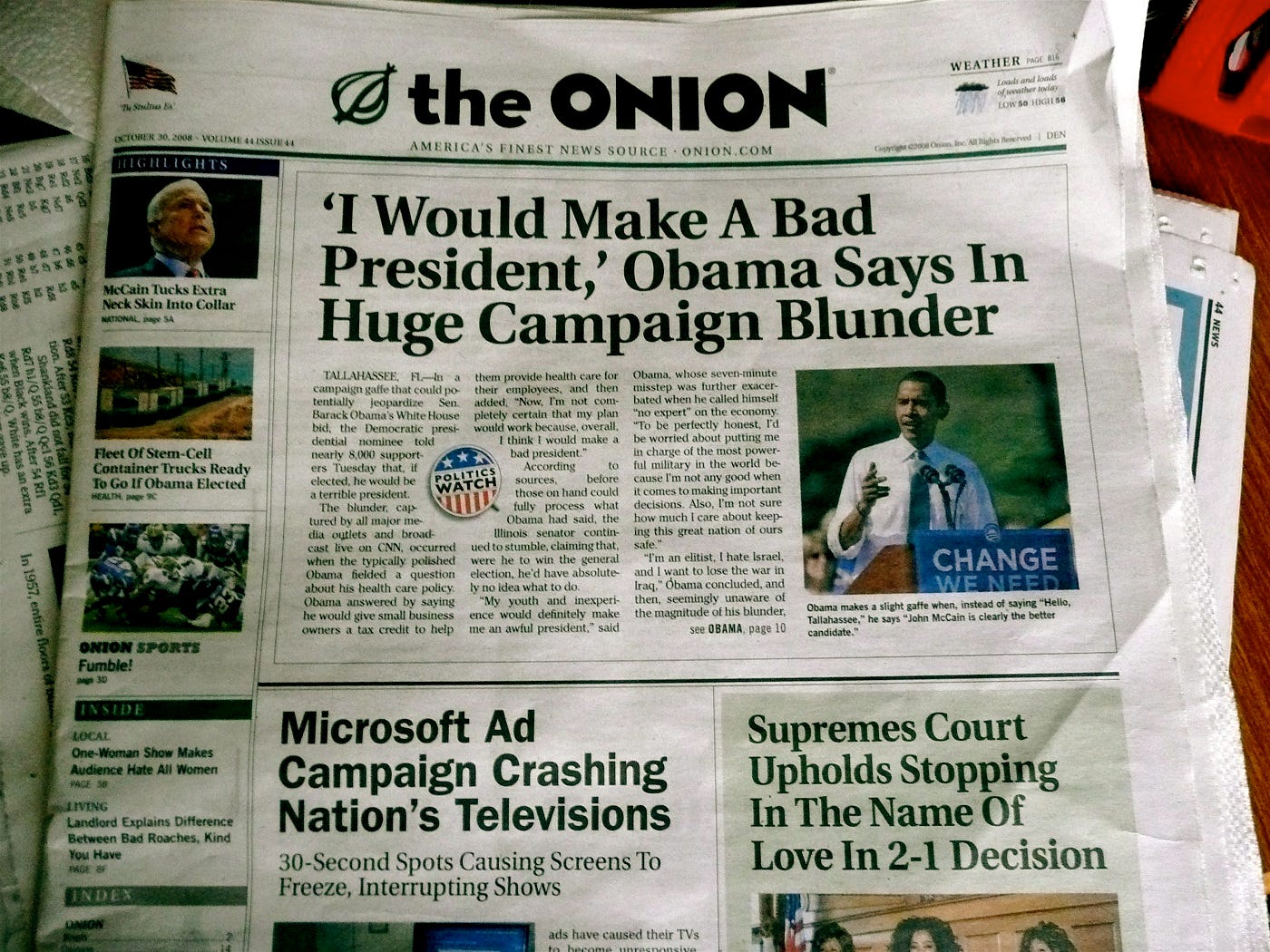 How The Onion Has Changed Over 15 Years, by James daSilva, I. M. H. O.