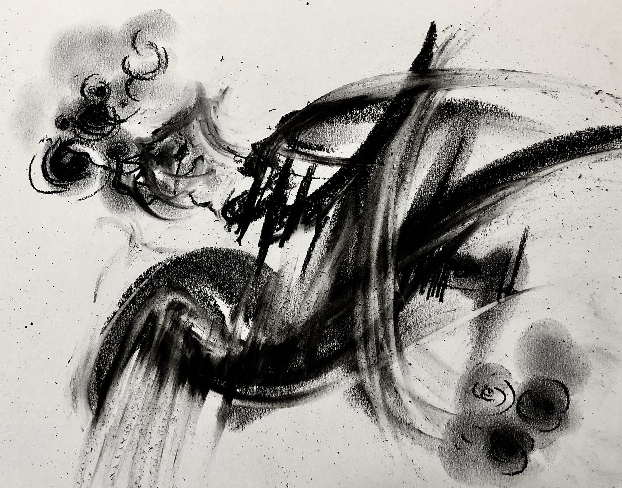 abstract art charcoal drawing (divided)
