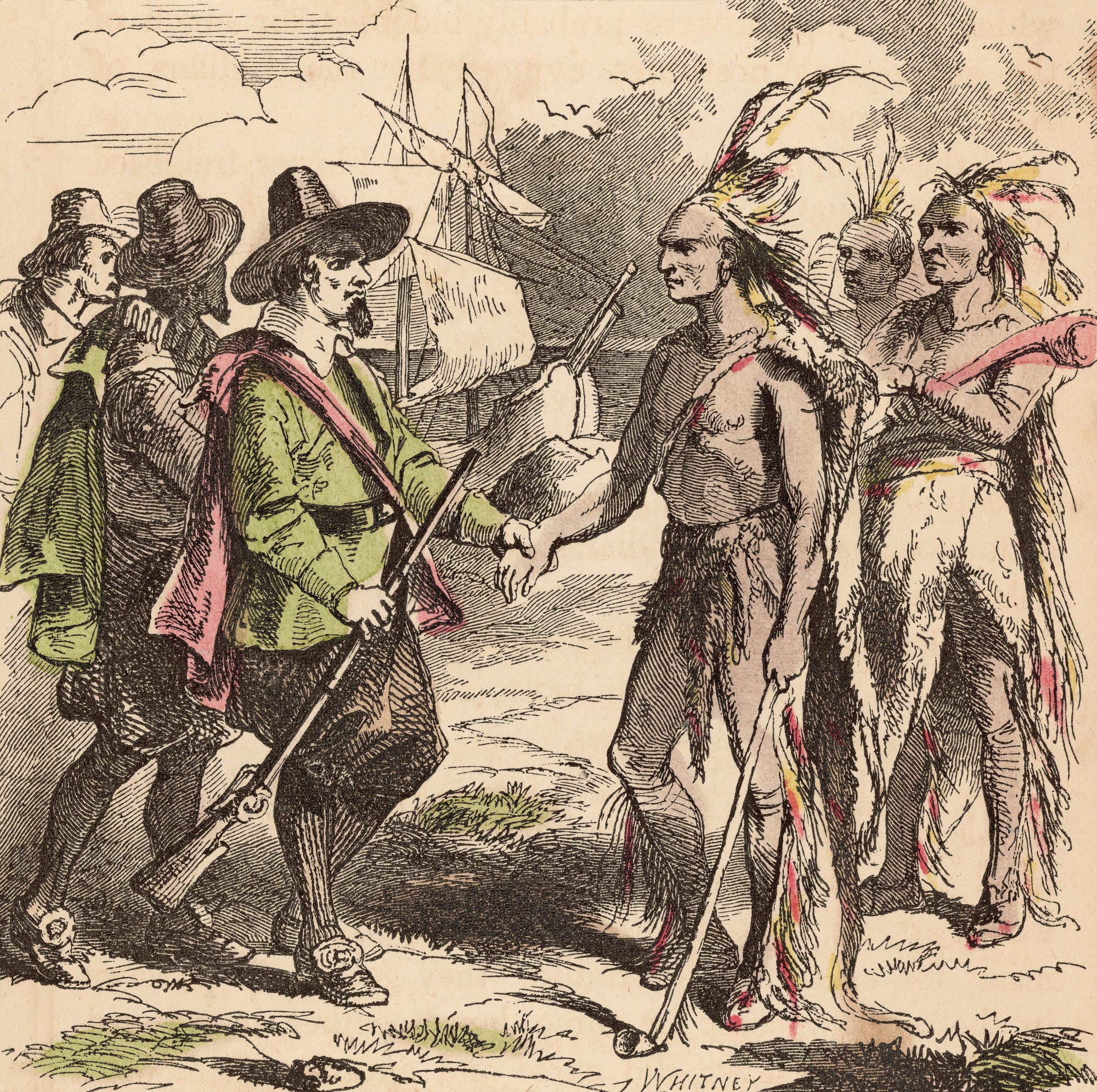 Первые пилигримы. Колонисты Северной Америки 18 век. Встреча индейцев и европейцев. Индейцы и первые поселенцы. Индейцы и Колонисты.