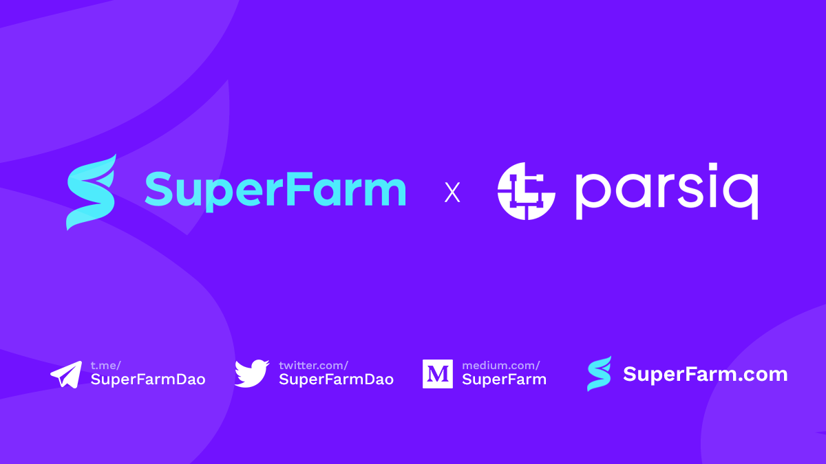 SuperFarm Partners with PARSIQ for NFT Farming and Drops | by Elliot  Wainman | SuperFarm | Medium