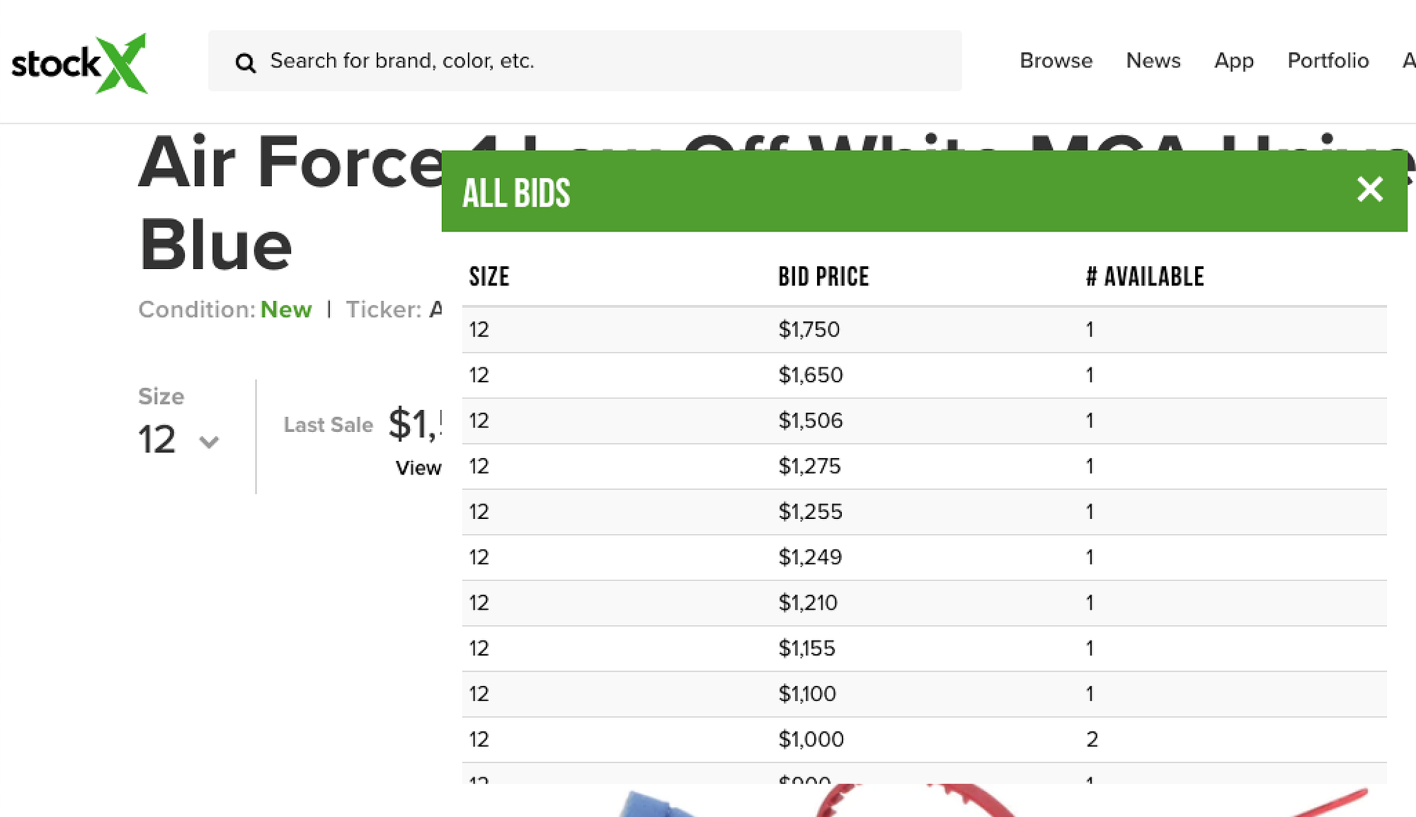 stockx gs size chart