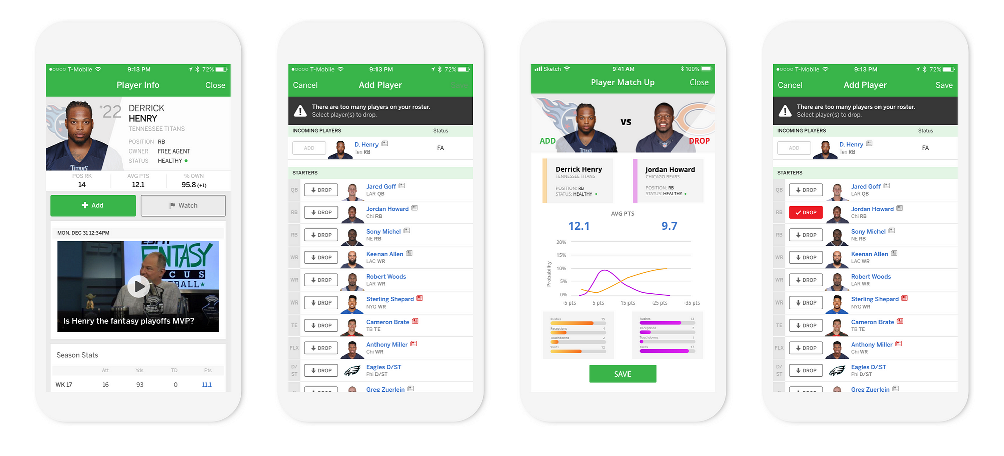 ESPN Fantasy App- a UX Case Study, by Tina Chen