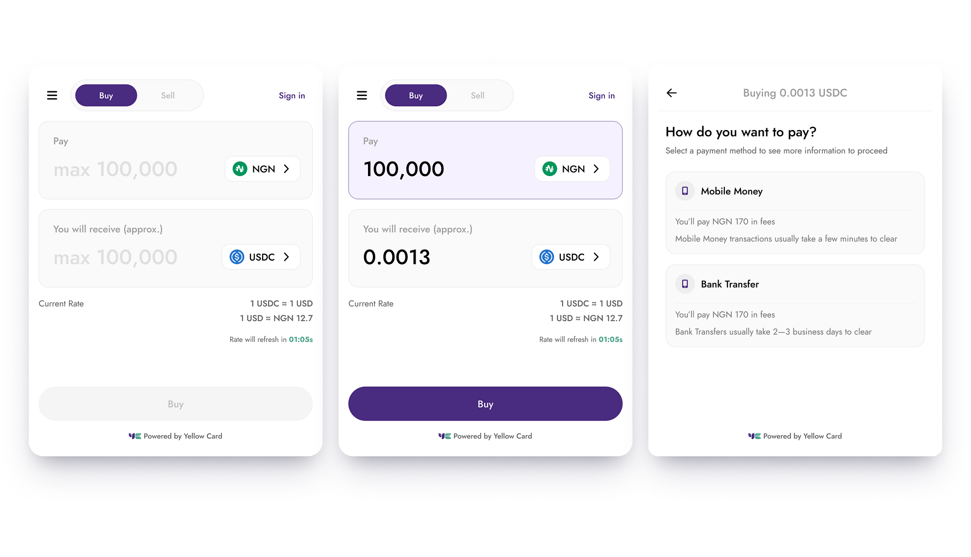 Designing an Africa-first crypto widget: How I upscaled the Yellow Card App  from retail to B2B | by Derrick Tsorme | Yellow Card UX Design | Medium