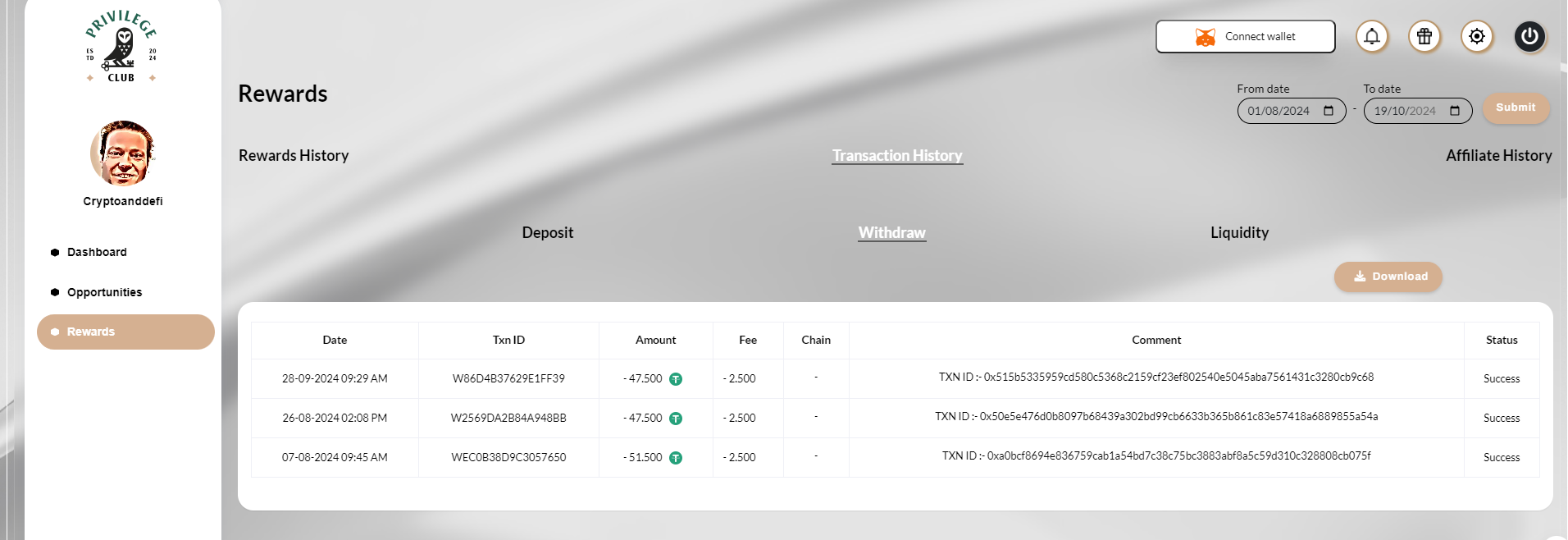 Earning 0.5% daily on Stables with The Privilege Club | by Crypto Kim |  Crypto Ventures