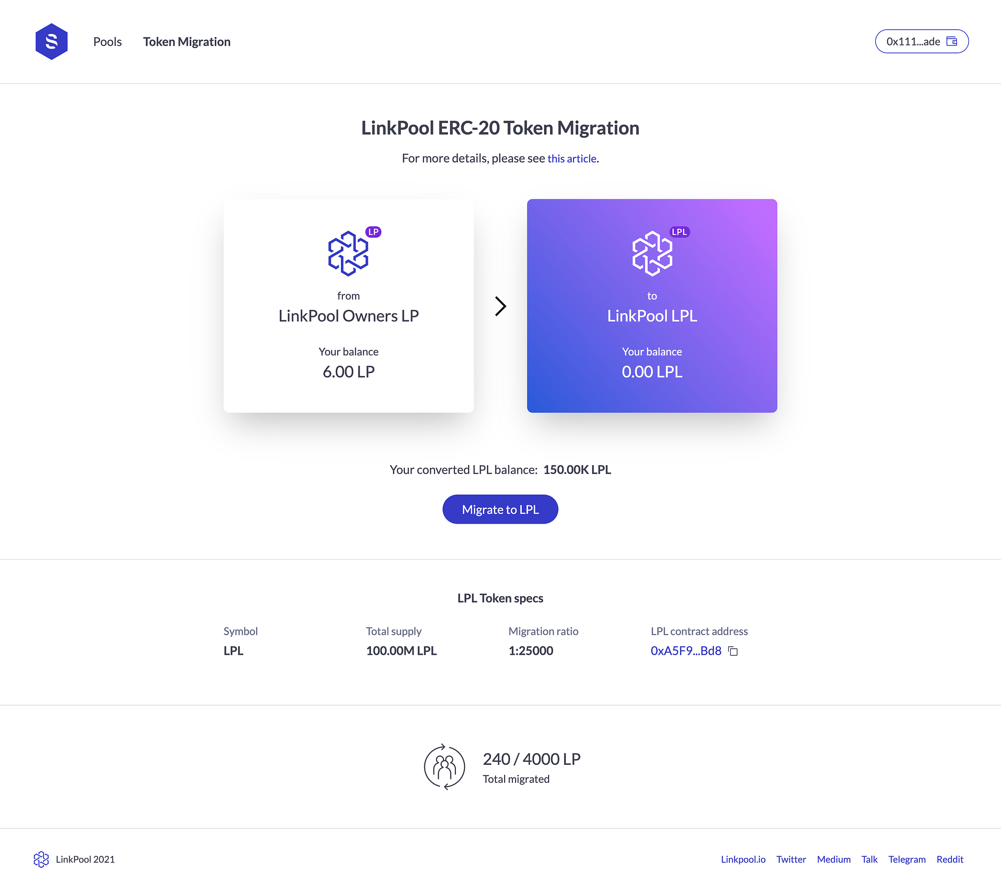 ERC20 Token Migration & Staking App v2 | by Jonny Huxtable | LinkPool |  Medium