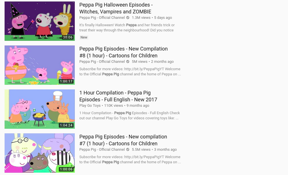 Just searched peppa pig on  to show someone how many ads they have  and this video came up. : r/ElsaGate