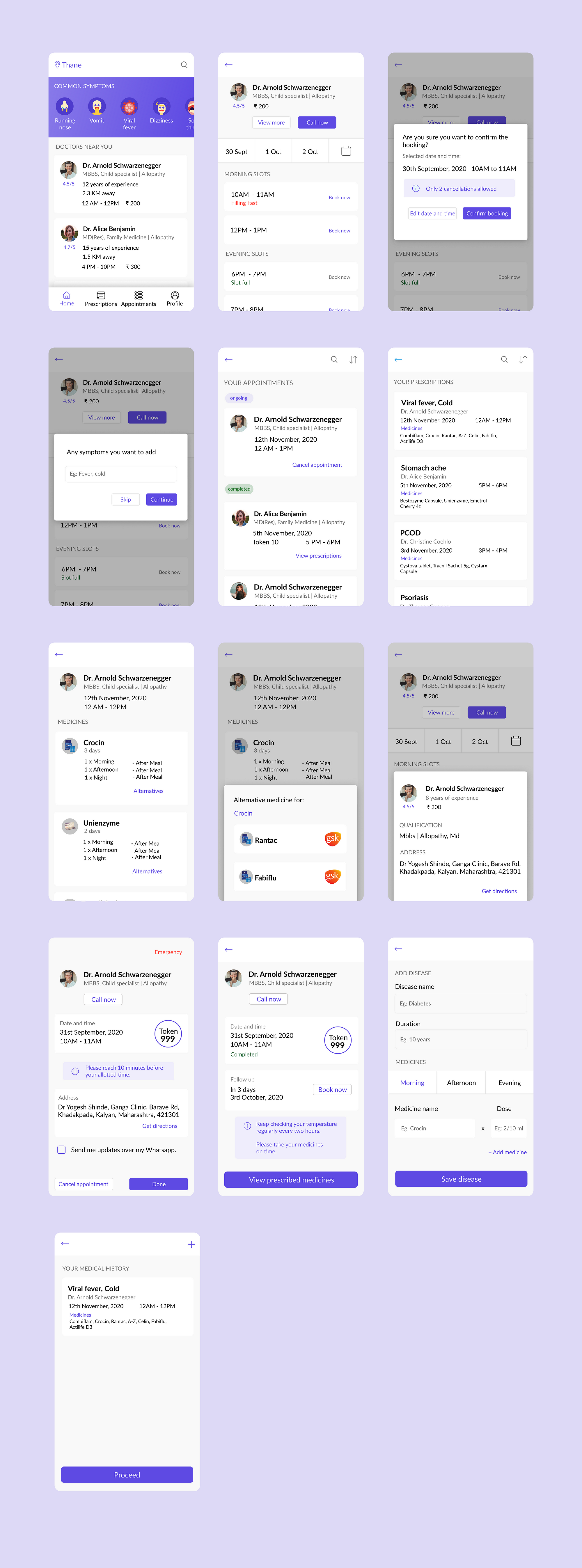 UX Case study: Doctor's appointment booking app, by Vidya Vijayanand