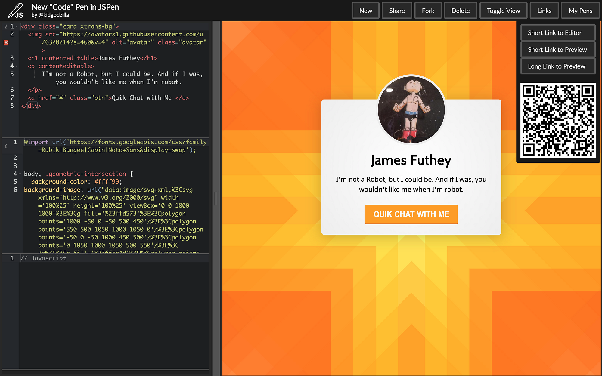 Project Editor – CodePen