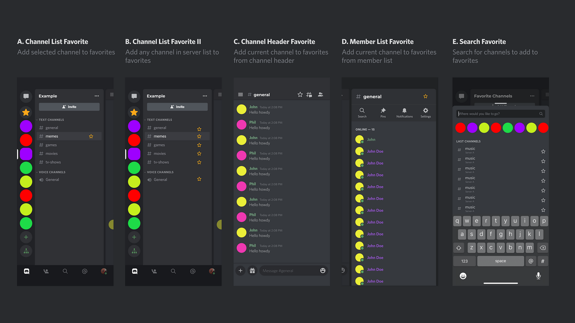 Collapsible channel list – Discord