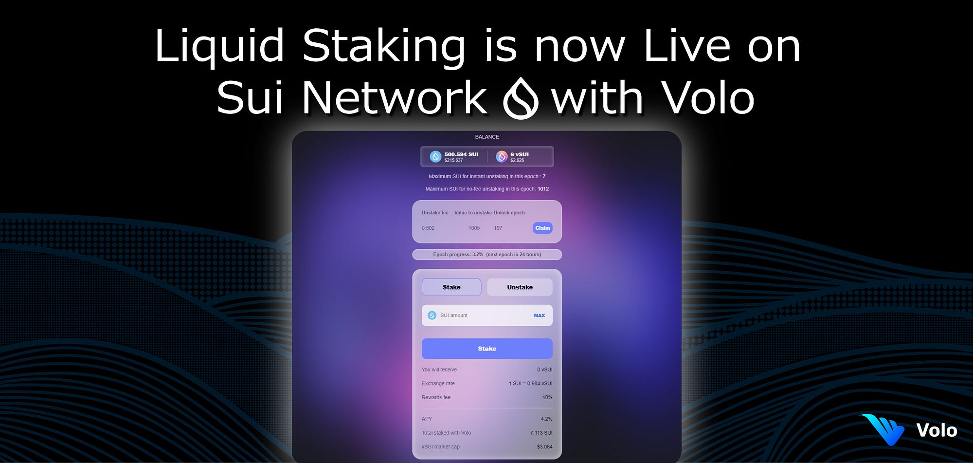 Announcing the Volo Liquid Staking Mainnet on Sui Network! | by Volo |  Medium
