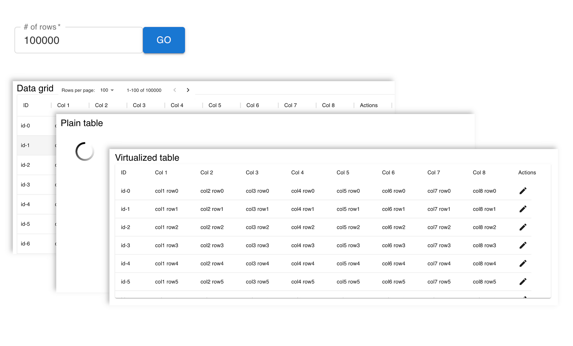 An editable table with React, Material UI and React Virtualized 