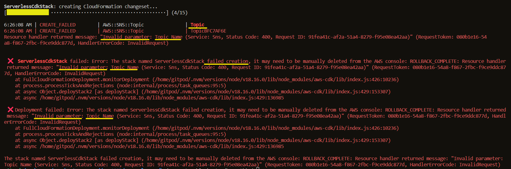 Week 8 — Troubleshooting — cdk deploy not working | by Gwen