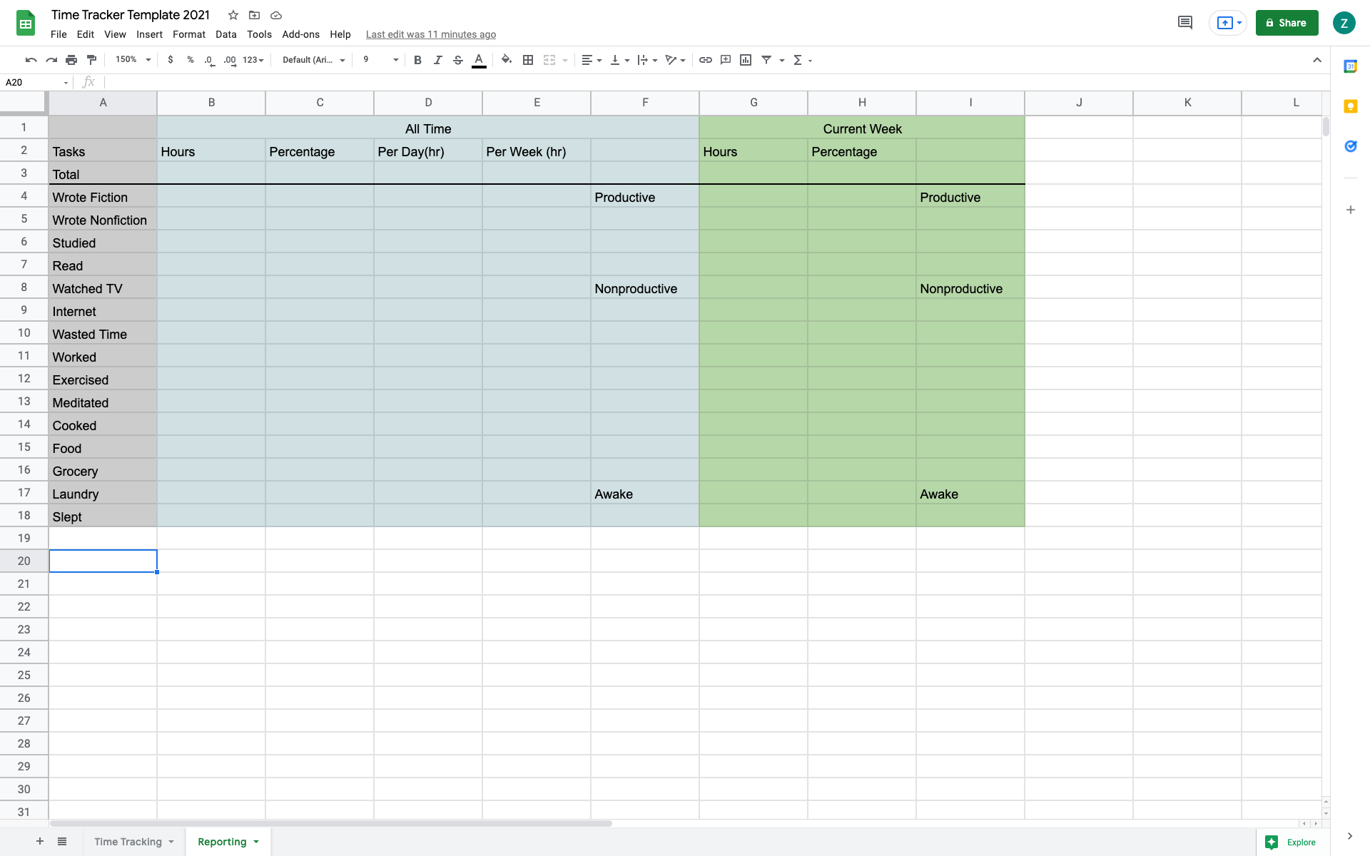 Idle Time Analysis Excel and Google Sheets Template - Simple Sheets