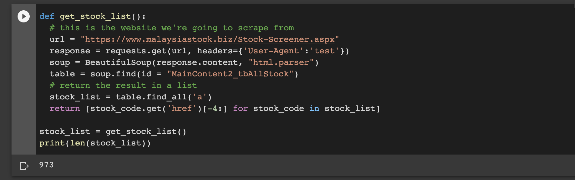 Automate your stock screening using Python | by Yong Hong Tan | Level Up  Coding