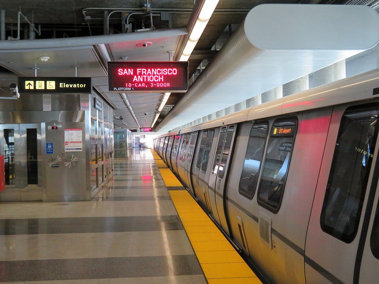 A BART Train at SFO Station