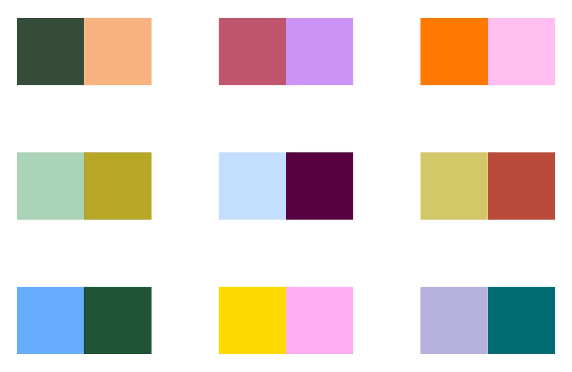 Halfway color combinations. Beyond complementary and analogous