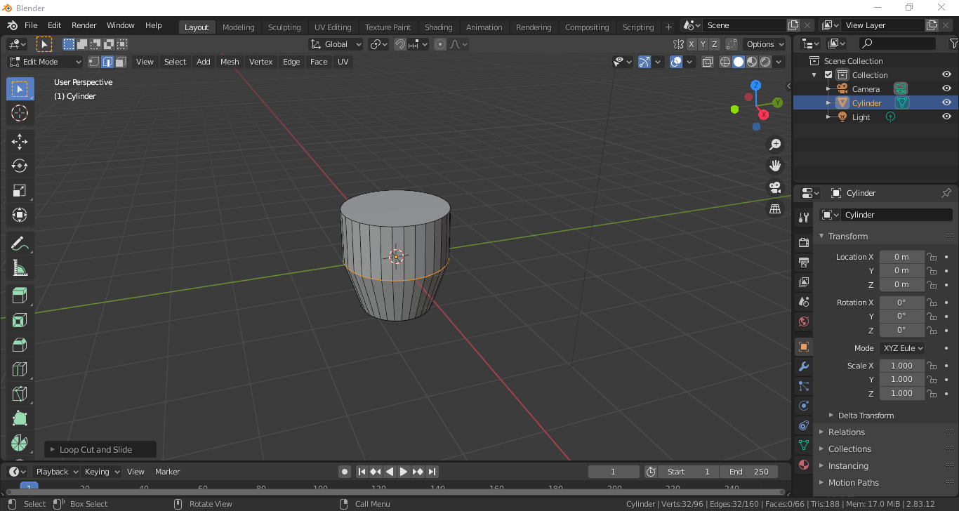 How to make a simple cup in blender 2.8 