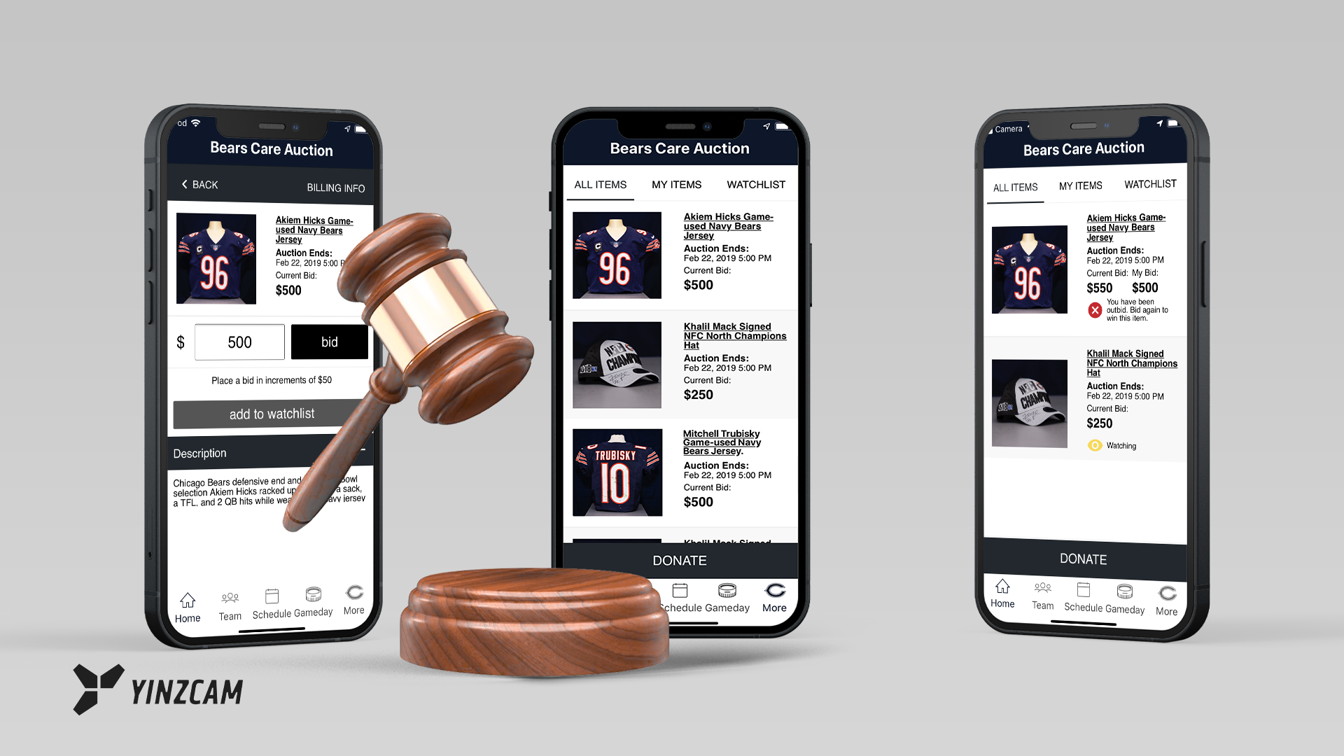 Client Spotlight: Bears Care Mobile Auction, by YinzCam, YinzCam