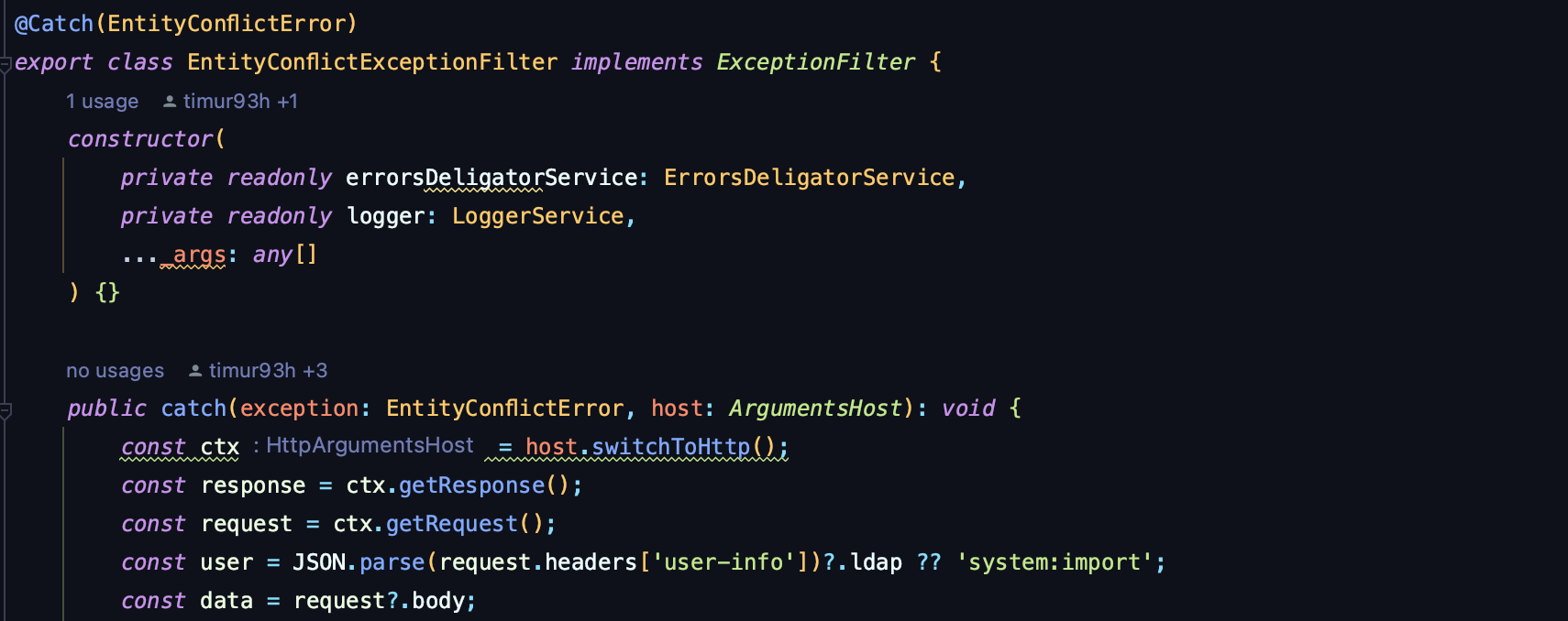 NestJS tip: fine-grained exception filtering for the same exception class!  - DEV Community