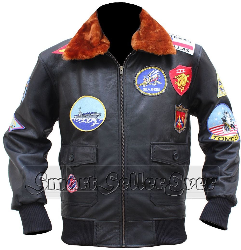 Tom Cruise Top Gun Pilot Black Fur Collar Leather Jacket for Men, by  Stanley Kathy