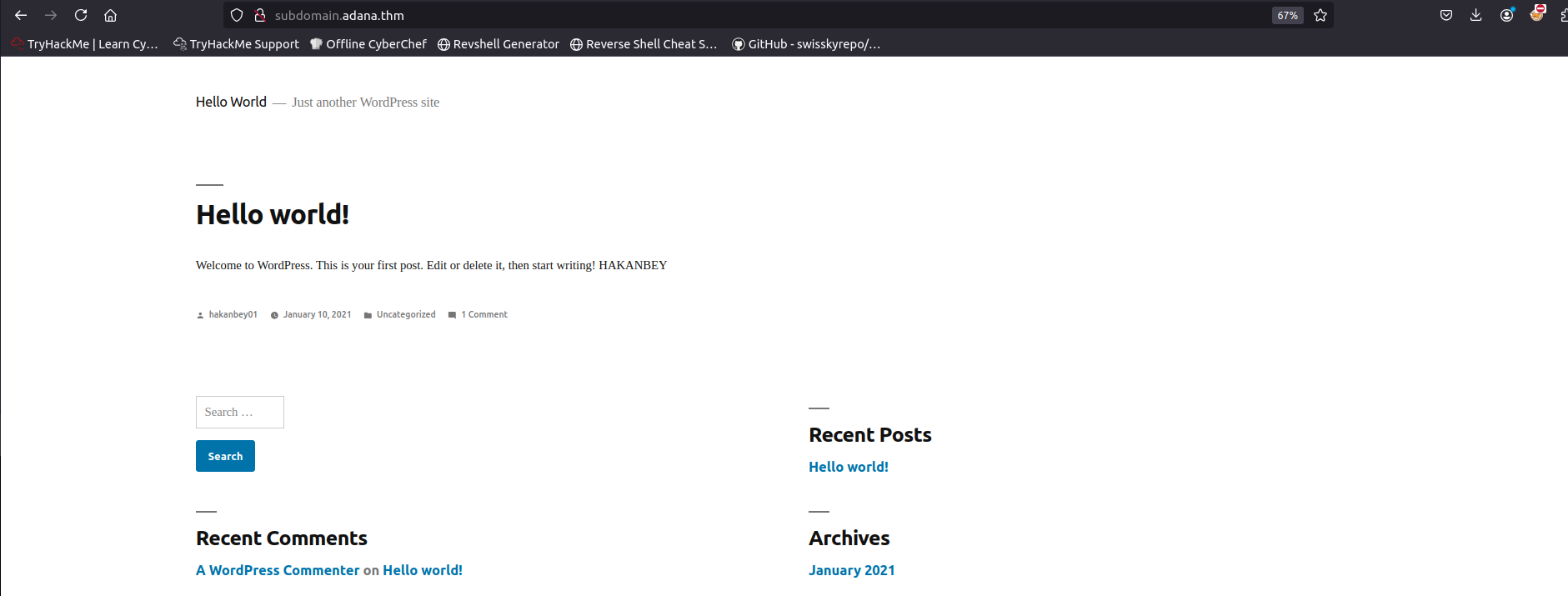 WordPress, Web Explotation - Different CTF : TryHackMe Walkthrough - 150  points | by RosanaFSS | Medium