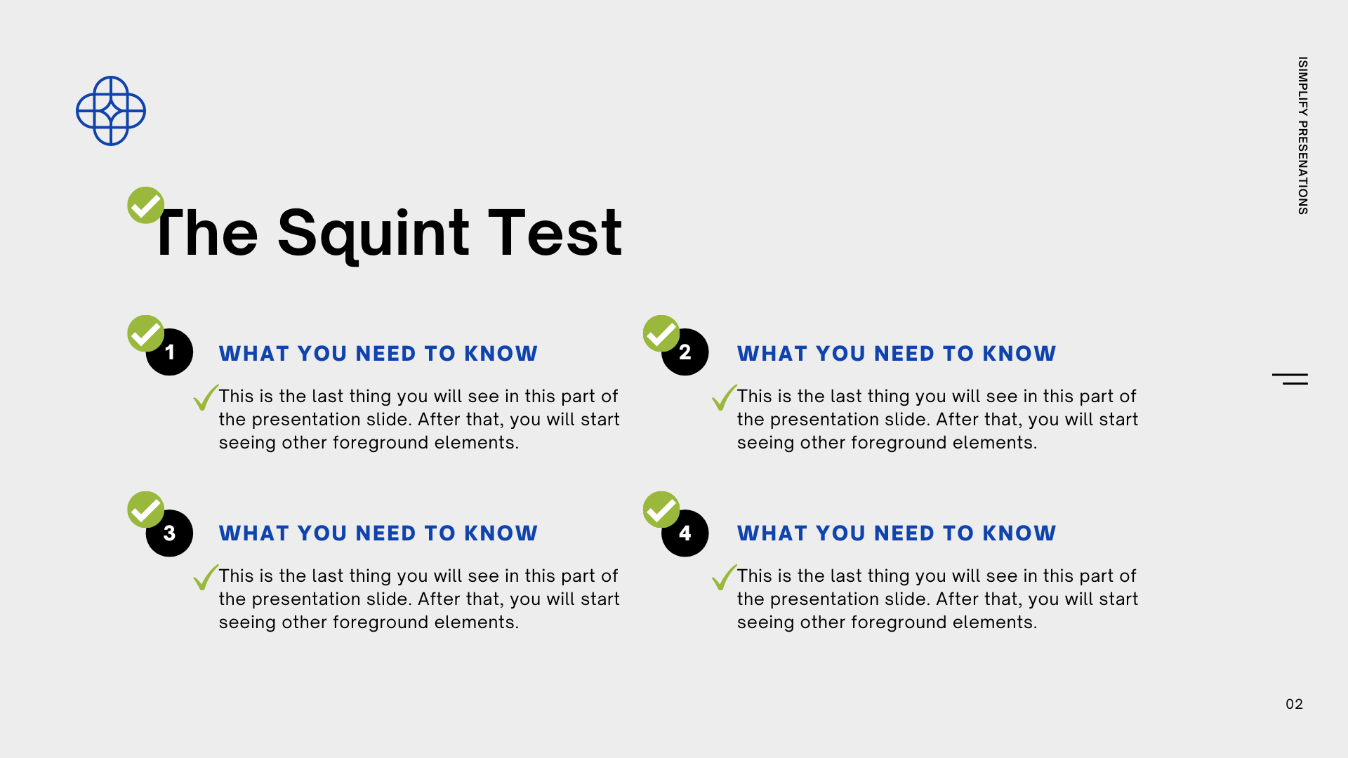 What is the squint test