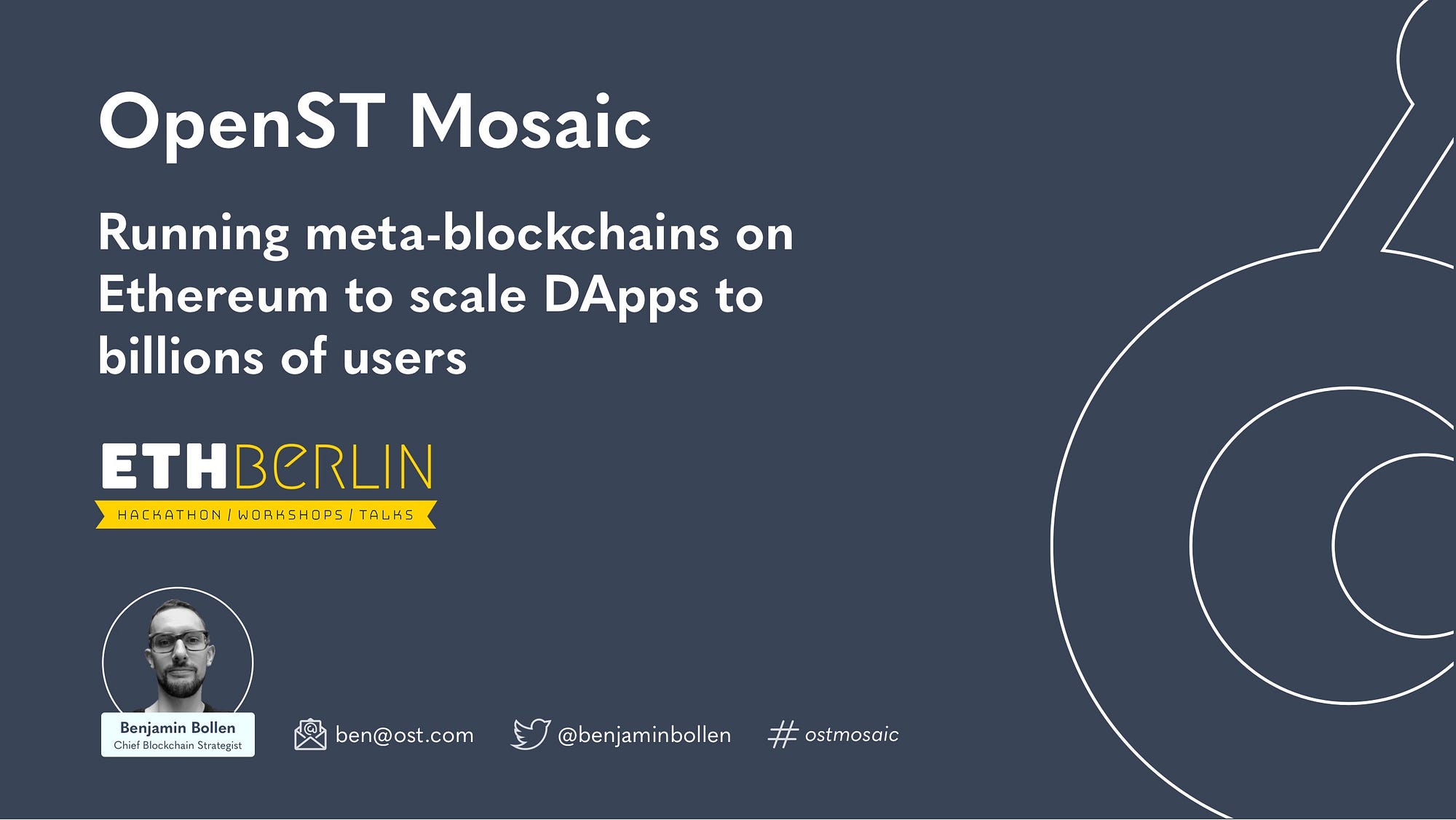 Video & slides from #ETHBerlin: Introducing OpenST Mosaic Protocol: Running  meta blockchains on Ethereum to scale DApps to billions of users | by Jason  Goldberg | ostdotcom | Medium