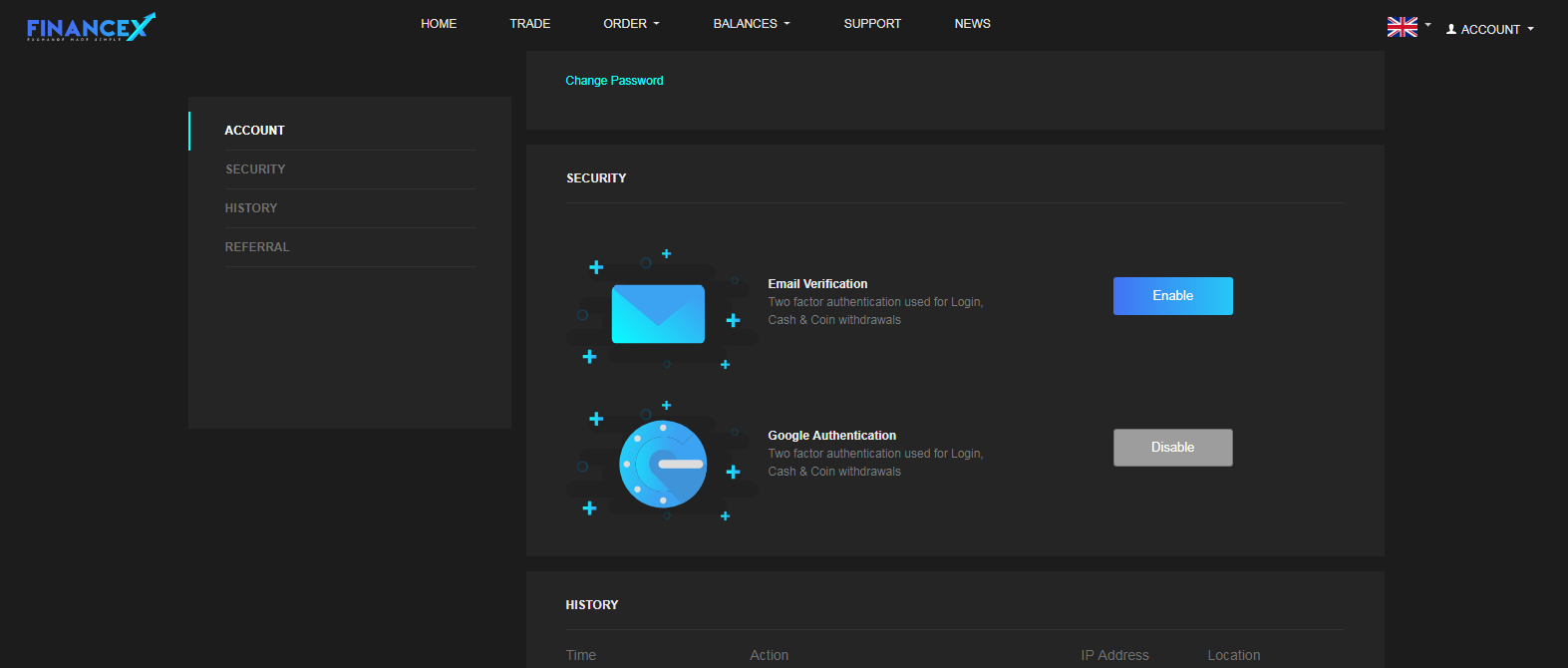 FinanceX — How To Enable/Disable 2FA Security With Google Authenticator |  by FinanceX | FinanceX | Medium