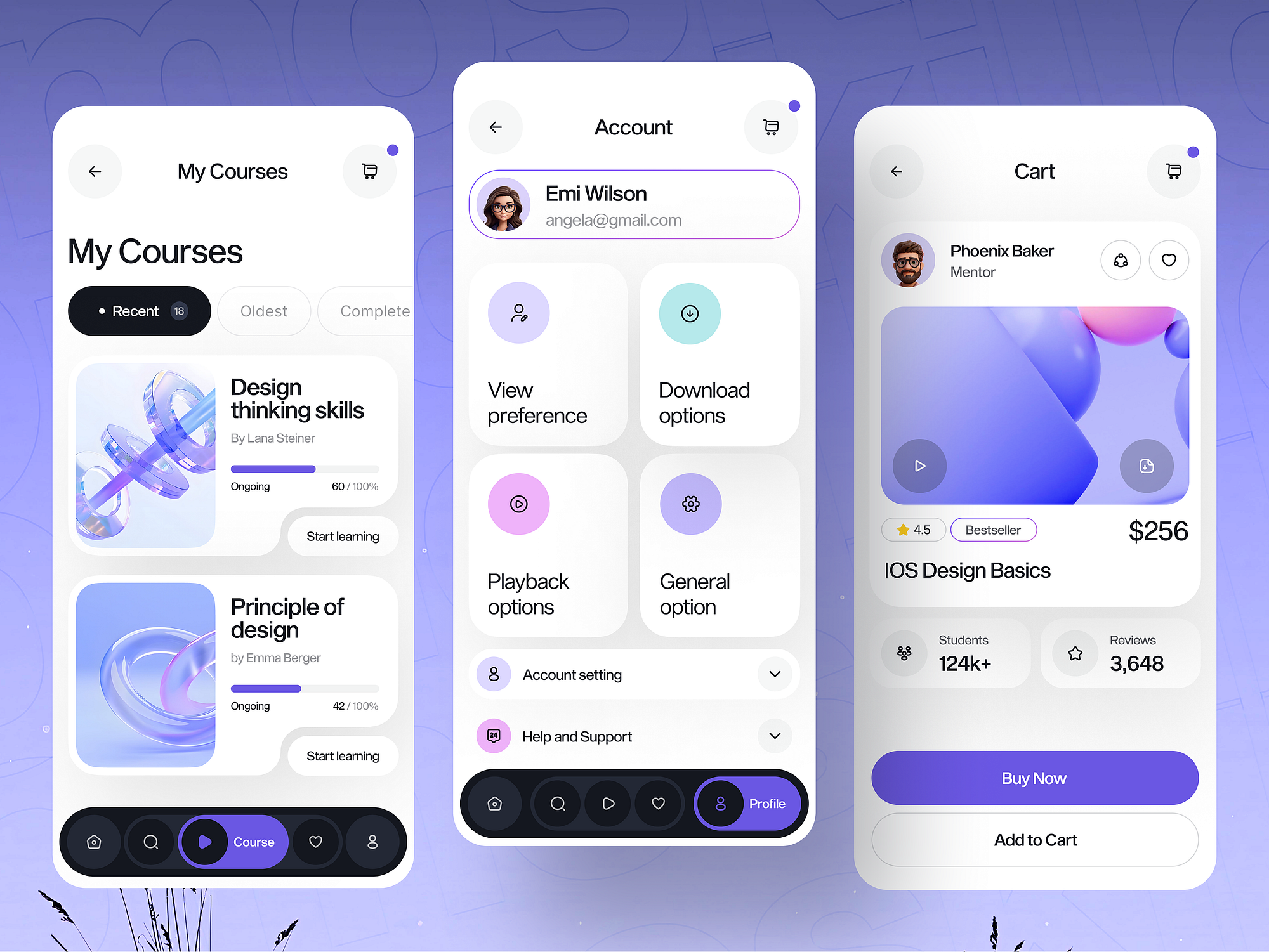 Autre exemple de design mobile minimaliste sans ombres