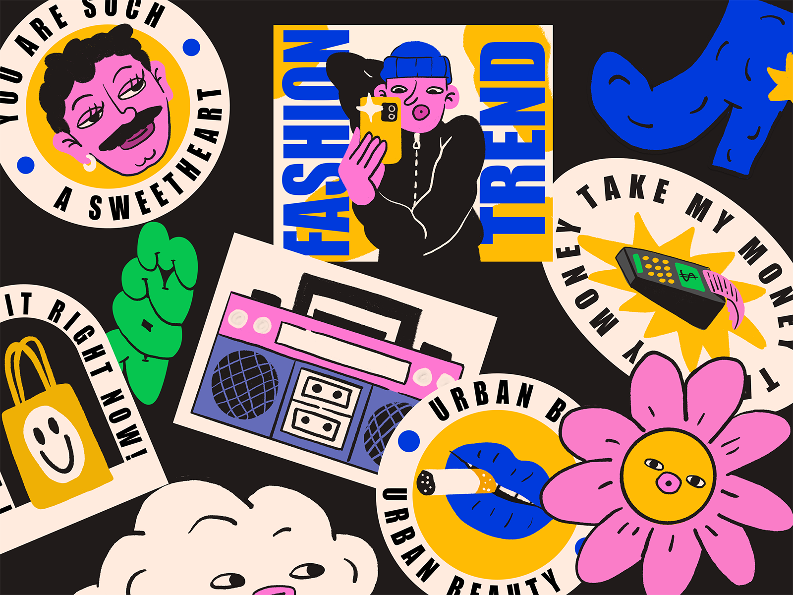 Hip-Hop Boombox design: A Bold New Design' Sticker