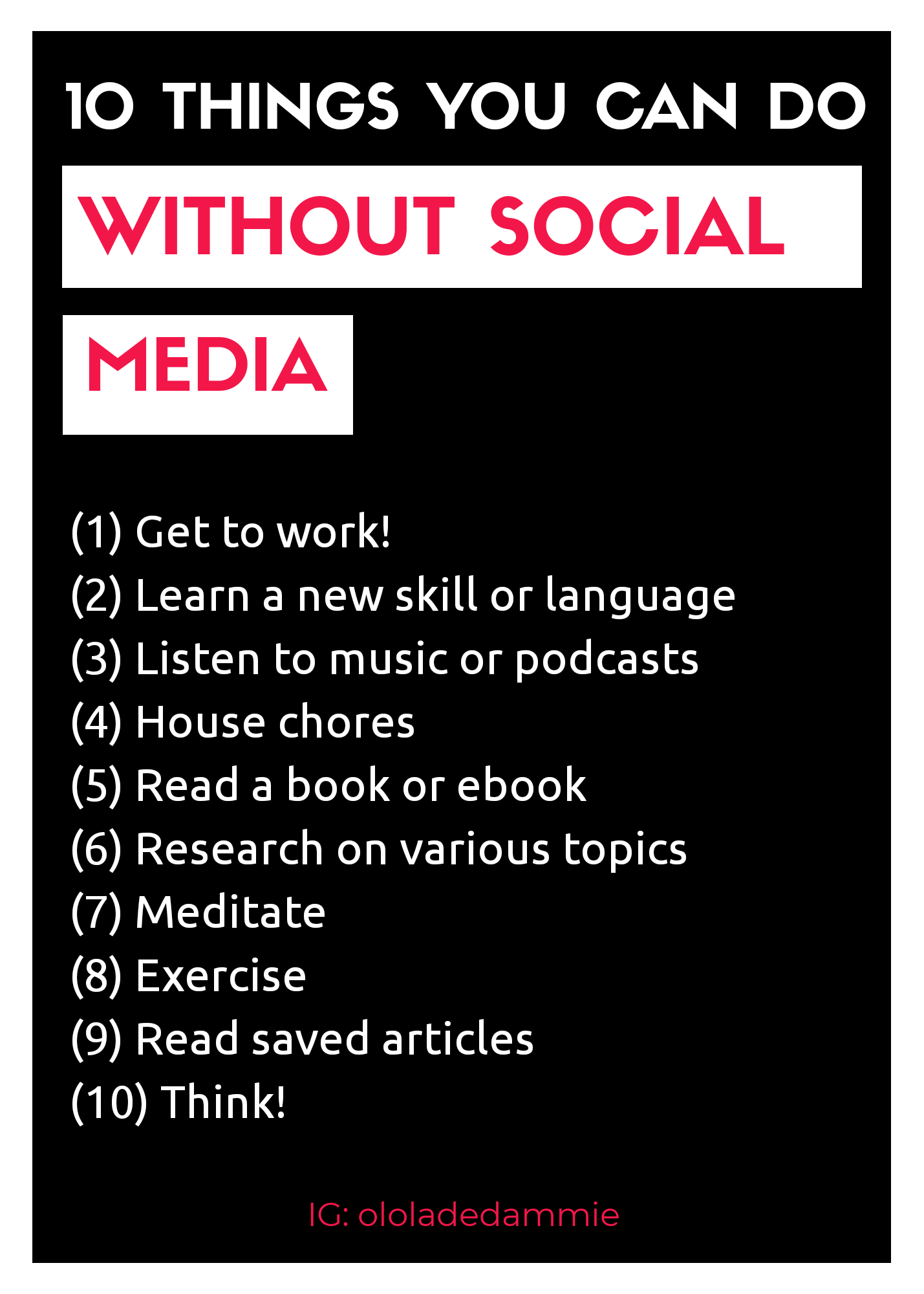 10 Things You Can Do Without Social Media | by Ololade Dammie | Medium