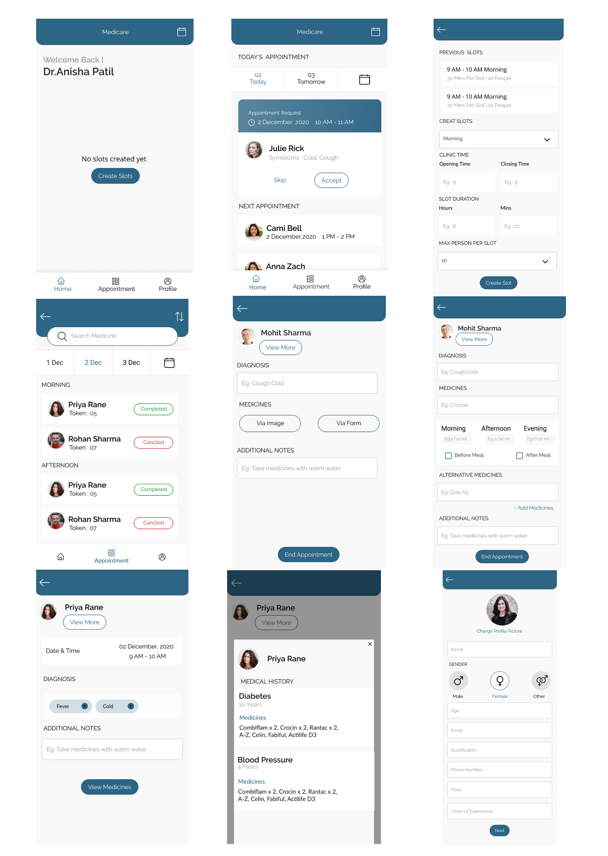 UX Case study: Doctor's appointment booking app, by Vidya Vijayanand