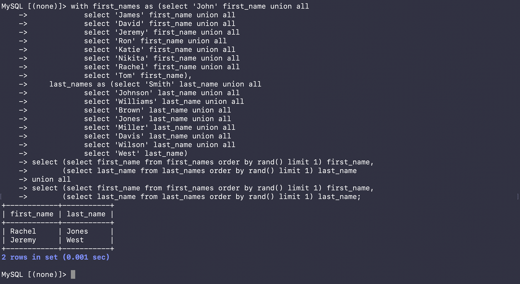 Generating Test Data Using SQL. Using SQL to support application… | by  Kovid Rathee | Towards Data Science