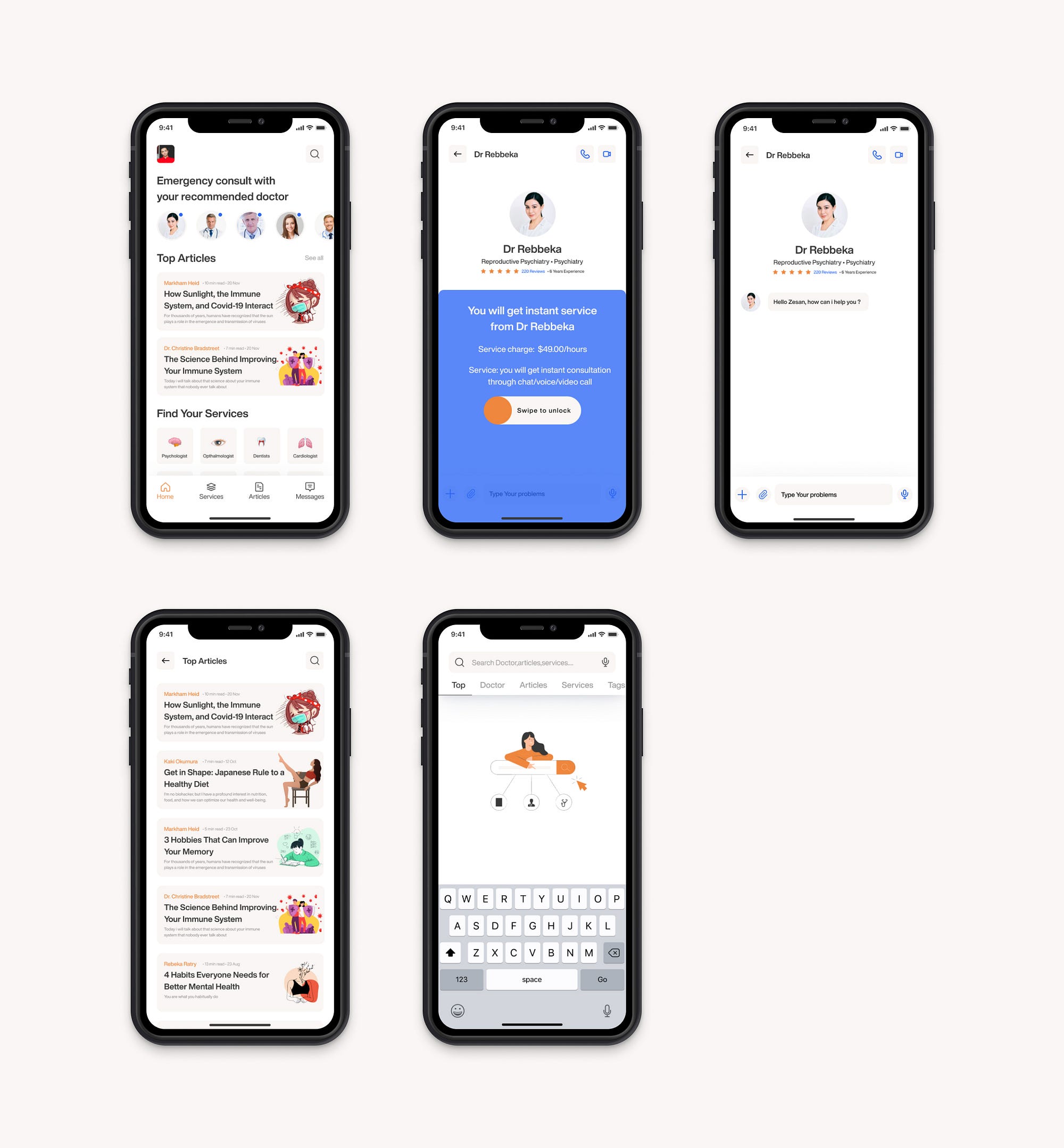 Personal Doctor - Mobile App by Arounda on Dribbble
