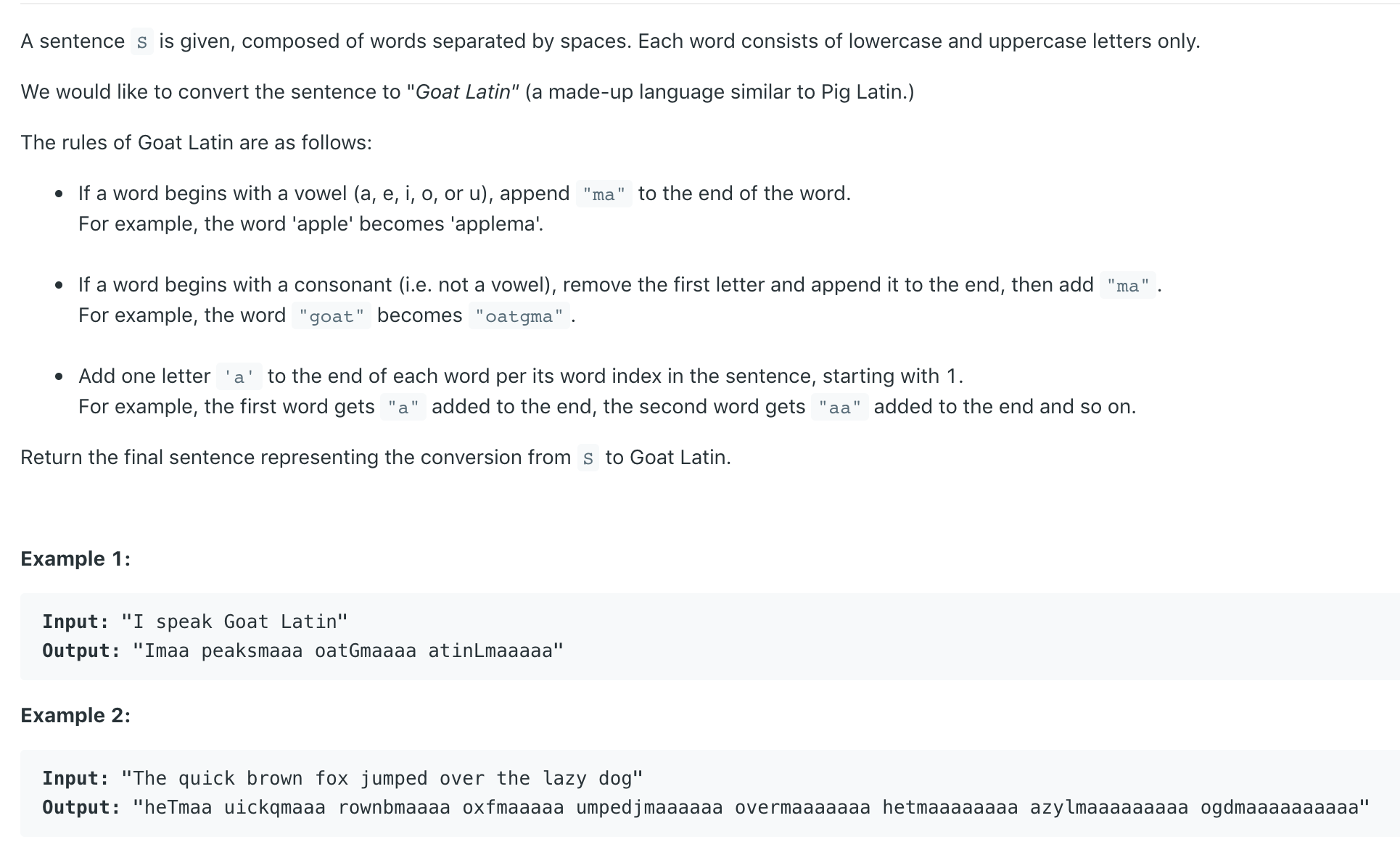 Algorithms 101: Goat Latin in JavaScript | by Joan Indiana Lyness |  JavaScript in Plain English