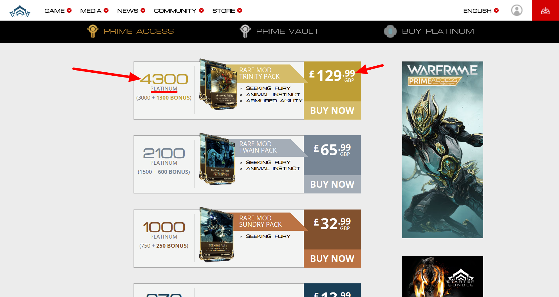 Warframe Promo Codes - Free 1000 Platinum