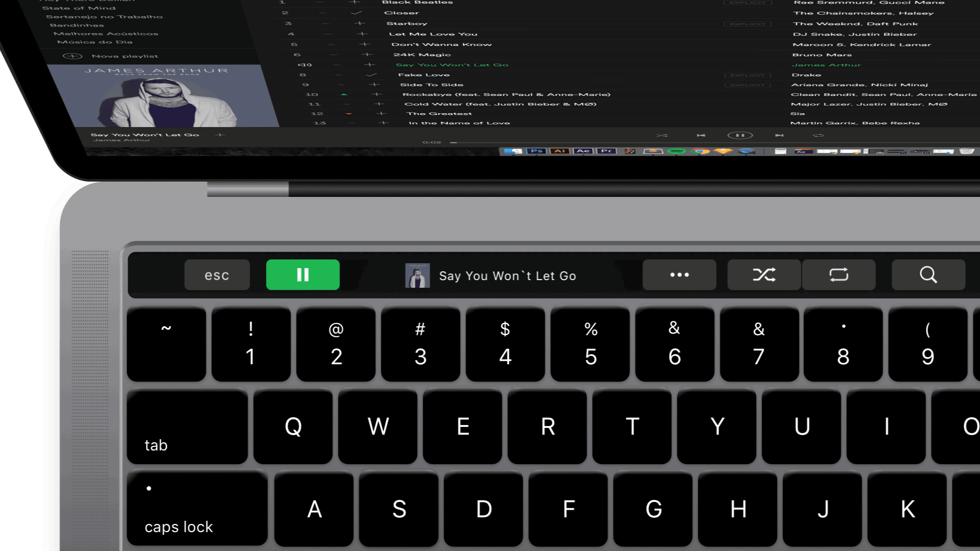 Touch Bar interface for Spotify. Apple presented lots of news on “hello… |  by André Dias | Medium